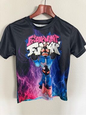 Friday Night Funkin' Graphic Gamer’s Kids Tee - Black Medium